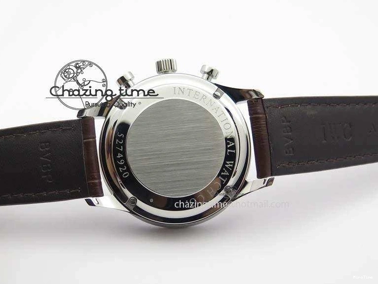 MIROTIME 0719 Supportive Portuguese Chrono IW371431 ZF 1:1 Best Edition Gray Dial On Brown Leather Strap A79350 (Slim Movement) 7261